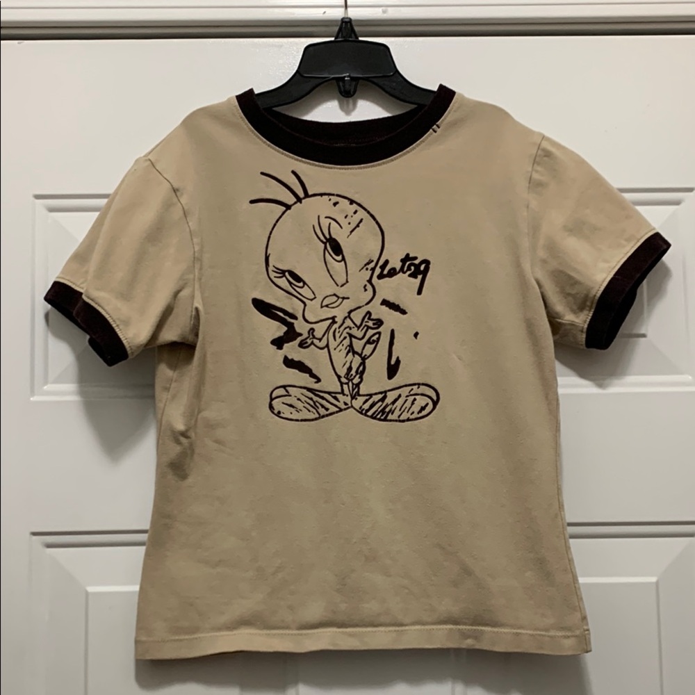 Lot 29 Kids Cotton Tan Tweety Bird Graphic T-Shirt Size Medium